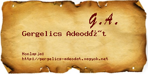 Gergelics Adeodát névjegykártya